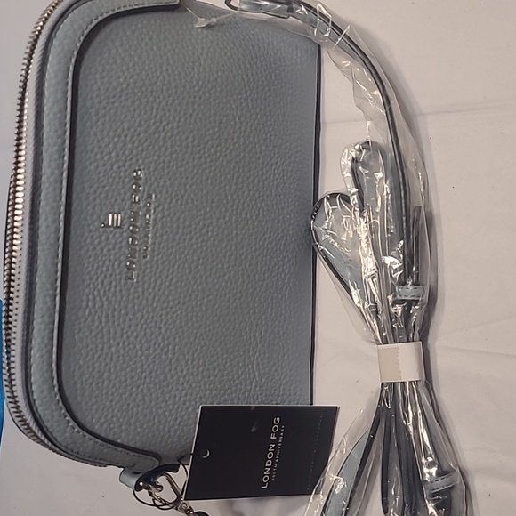 NWT London Fog Women's Ellie Dome Crossbody Bag Color Denim Blue - Picture 2 of 10